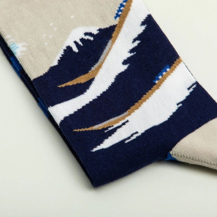 Socken Kunstwerke - Hokusai "Die große Welle vor Kanagawa"